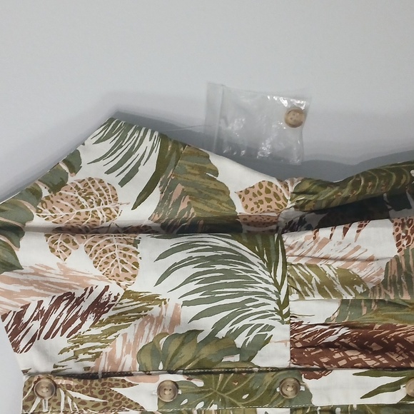 Tropical Green and Brown Women's Dress ,BEACHLUNCHLOUNGE, Medium - Picture 5 of 8